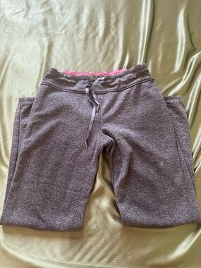 Gray Pull-On Jogger Pants with Pink Waistband